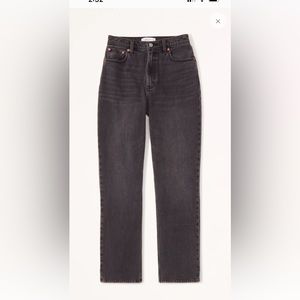 Abercrombie Curve Love Ultra High Rise 90s Straight Jean Black 29 Long